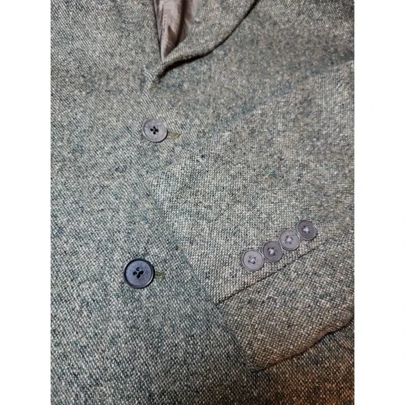 Bespoke Luca diMarco Tweed Olive Green Cashmere Blazer Cloth Ermengildo Zenga 46 - Picture 5 of 14